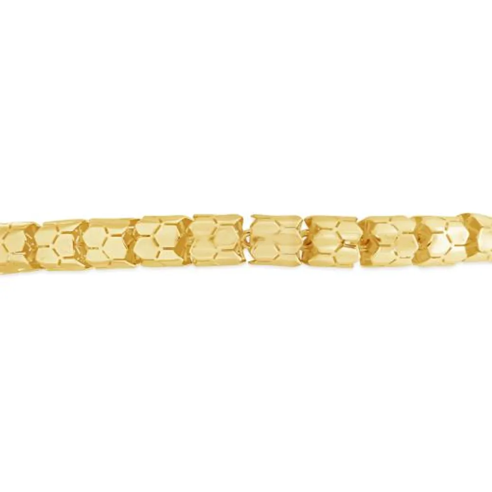 10K Yellow Gold 7.5" Fancy Link Bracelet