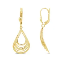 10K Yellow Gold Pear Tear Drop Earrings