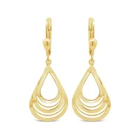 10K Yellow Gold Pear Tear Drop Earrings