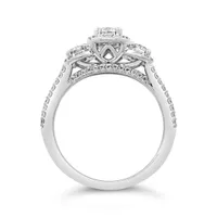 14K White Gold 1.20CTW Diamond Three-Stone Ring