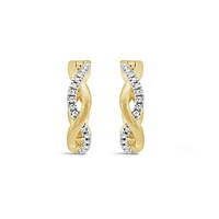 Infinite Love 10K Yellow Gold Diamond Hoop Earrings