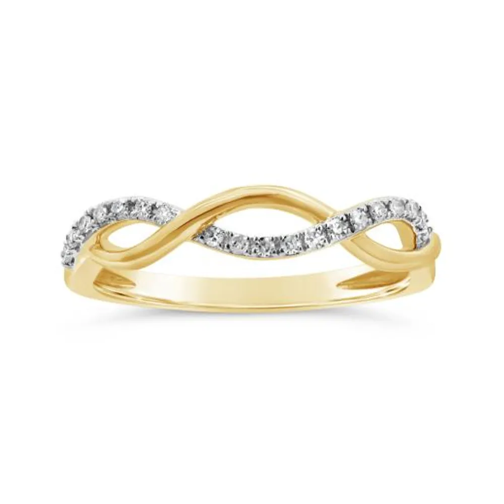 Infinite Love 10K Yellow Gold 0.10CTW Diamond Fashion Ring