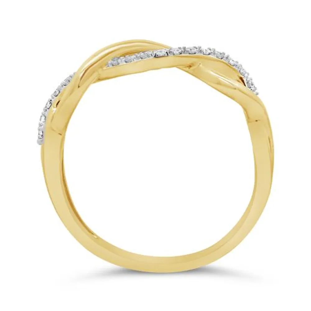 Infinite Love 10K Yellow Gold 0.10CTW Diamond Fashion Ring