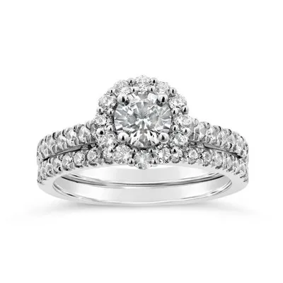 Jenny Packham 18K White Gold Lab Grown 1.75CTW Round Diamond Bridal Set