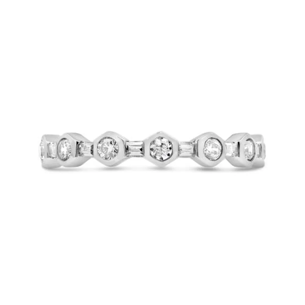 Jenny Packham 18K White Gold Lab Grown 0.40CTW Diamond Honeycomb Band