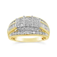 10K Yellow Gold 1.00CTW Princessa Diamond Ring