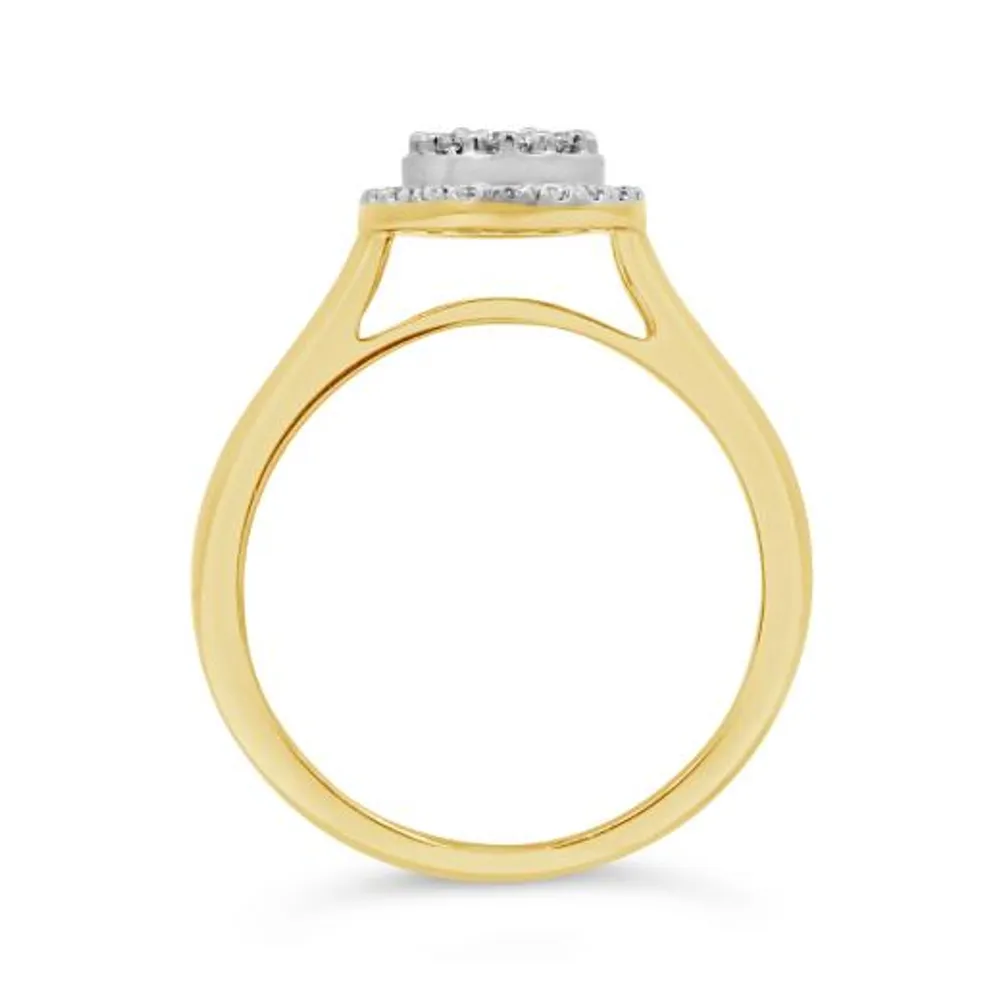 10K Yellow Gold 0.50CTW Three Piece Diamond Bridal Set