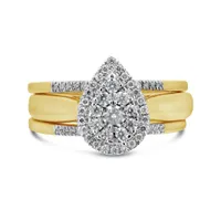 10K Yellow Gold 0.50CTW Three Piece Diamond Bridal Set