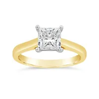 New Brilliance 14K Yellow Gold Lab Grown 1.50CT Princess Cut Diamond Ring