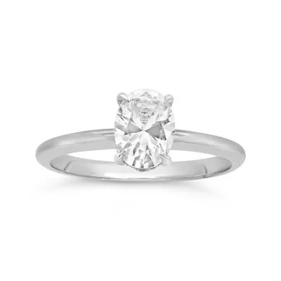New Brilliance 14K White Gold Lab Grown 1.26CTW Oval Diamond Solitaire Ring