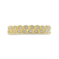 10K Yellow Gold Double Row Diamond Stacking Ring