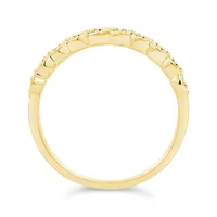 10K Yellow Gold Double Row Diamond Stacking Ring