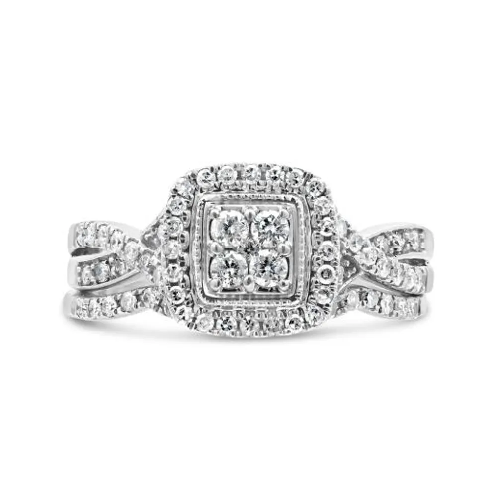 10K White Gold 0.50CTW Diamond Bridal Set