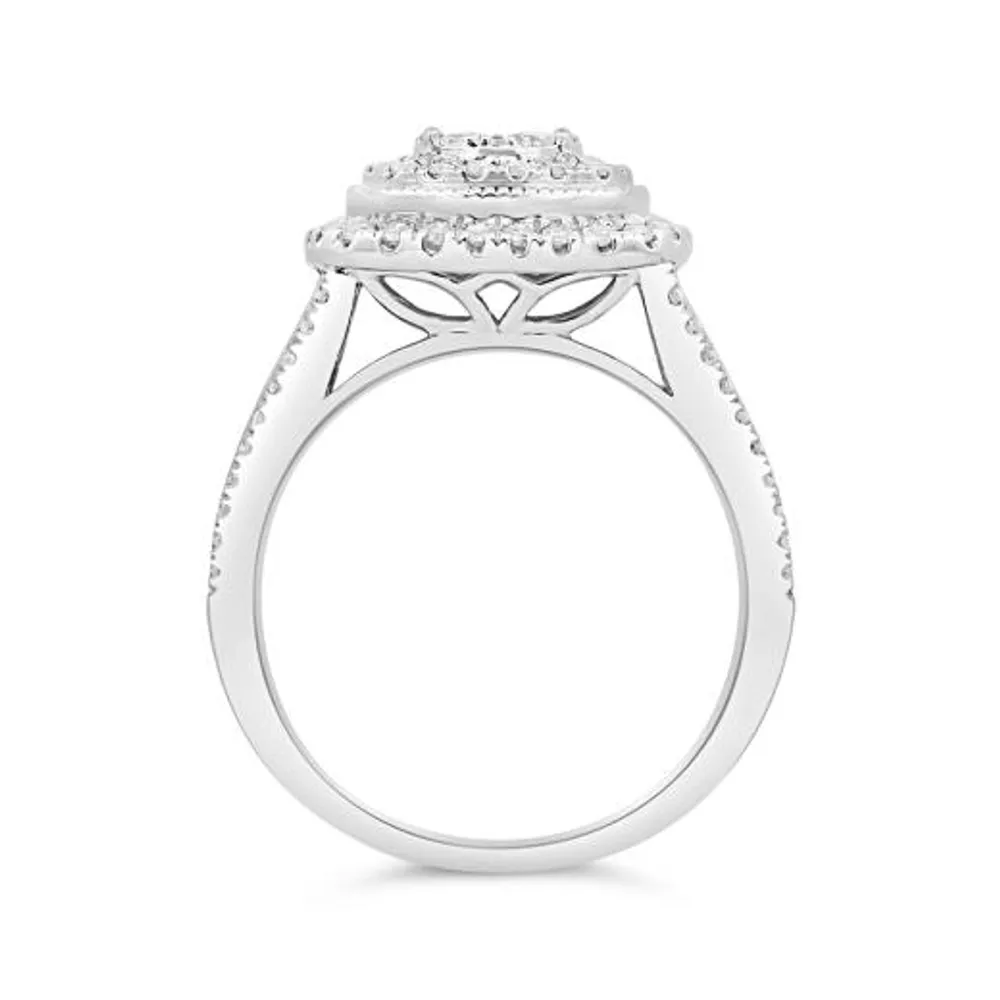 10K White Gold 1.00CTW Diamond Bridal Set