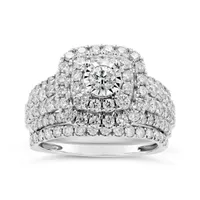 10K White Gold 2.00CTW Diamond Bridal Set