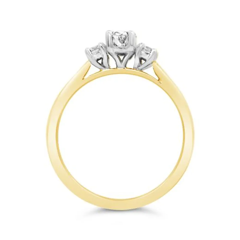 Glacier Fire 14K Yellow Gold Canadian 0.55CTW Diamond Three-Stone Ring