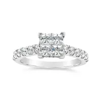 14K White Gold 1.52CTW Princessa Diamond Bridal Ring