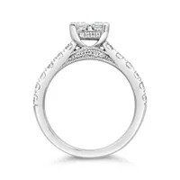 14K White Gold 1.52CTW Princessa Diamond Bridal Ring