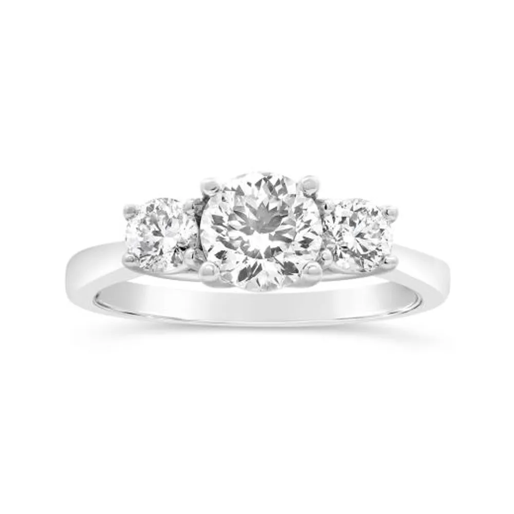 Blossom 14K White Gold Lab Grown 1.50CTW Diamond Three-Stone Ring