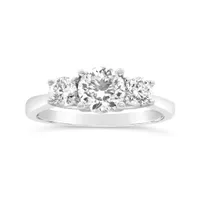 Blossom 14K White Gold Lab Grown 1.50CTW Diamond Three-Stone Ring