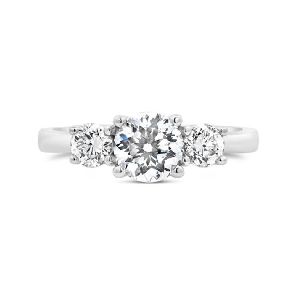 Blossom 14K White Gold Lab Grown 1.50CTW Diamond Three-Stone Ring