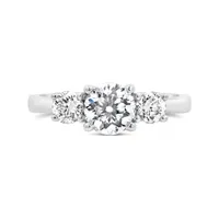 Blossom 14K White Gold Lab Grown 1.50CTW Diamond Three-Stone Ring