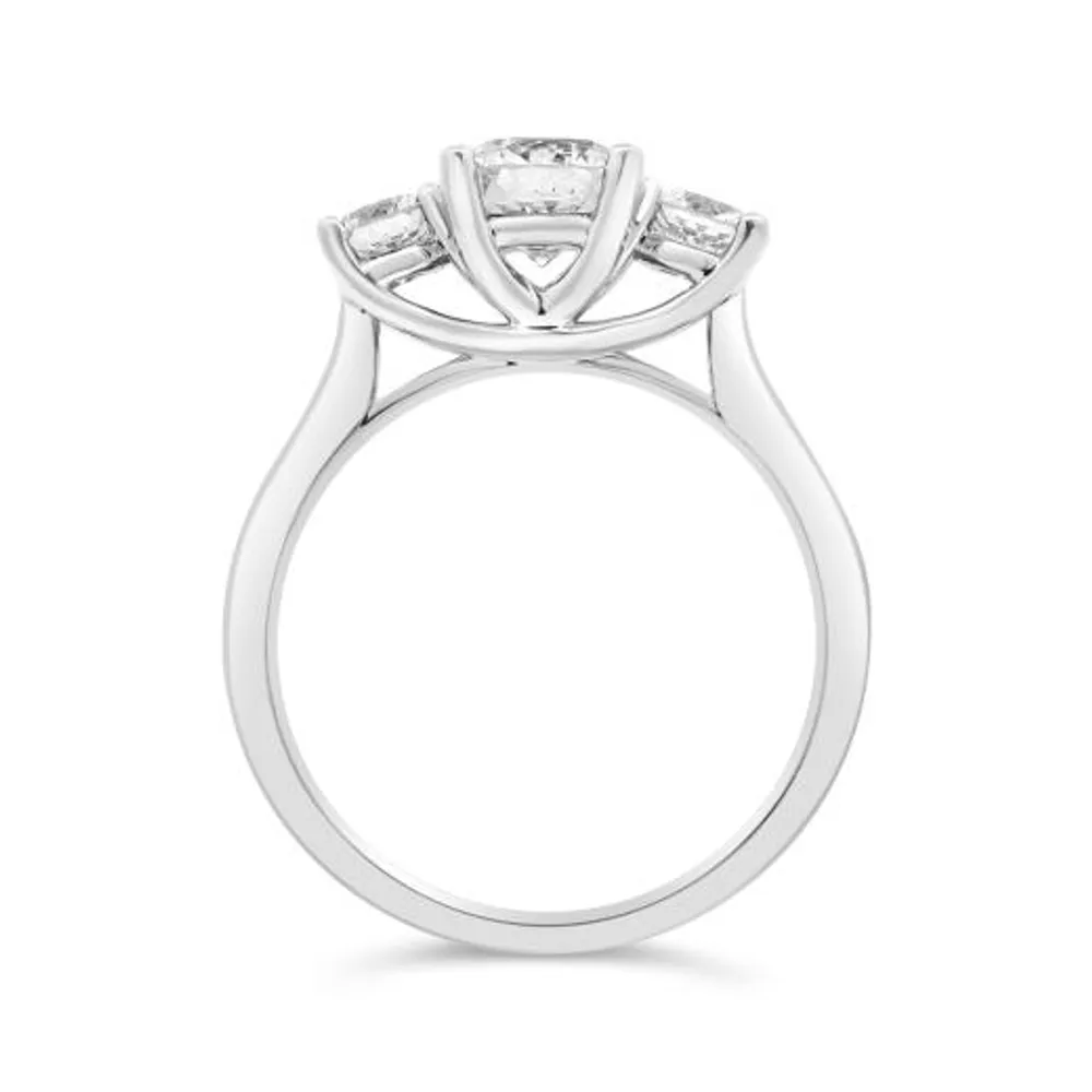 Blossom 14K White Gold Lab Grown 1.50CTW Diamond Three-Stone Ring