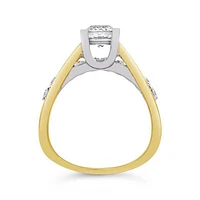 Blossom 14K Yellow Gold Lab Grown 1.65CTW Diamond Solitaire Ring with Accents