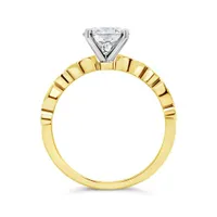 Blossom 14K Yellow Gold Lab Grown 1.64CTW Diamond Solitaire Ring with Accents
