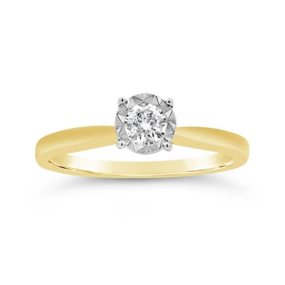 Glacier Fire 10K Yellow Gold Canadian 0.18CT Diamond Solitaire Ring