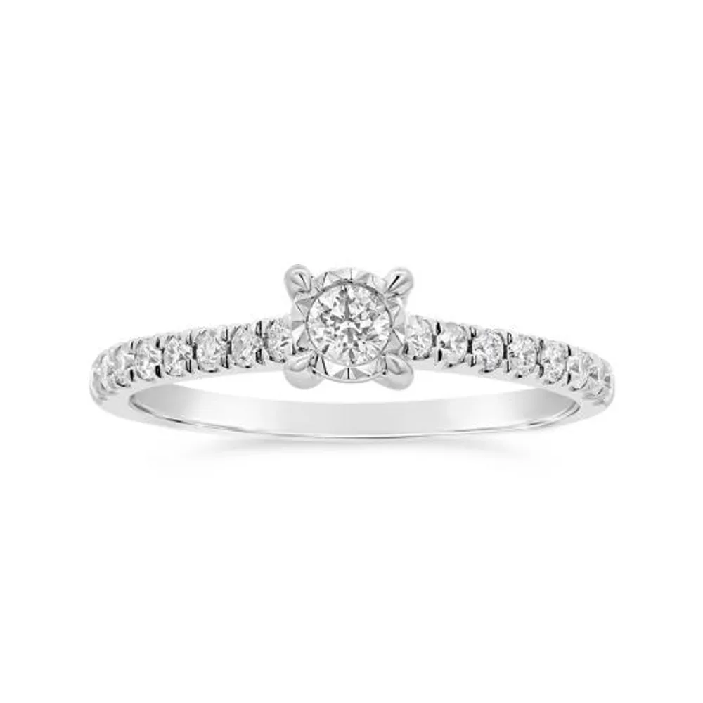 Glacier Fire 10K White Gold Canadian 0.37CTW Diamond Bridal Ring