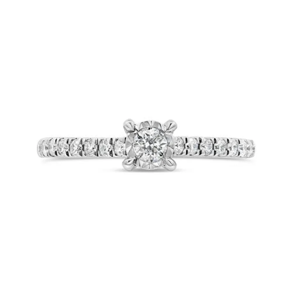 Glacier Fire 10K White Gold Canadian 0.37CTW Diamond Bridal Ring