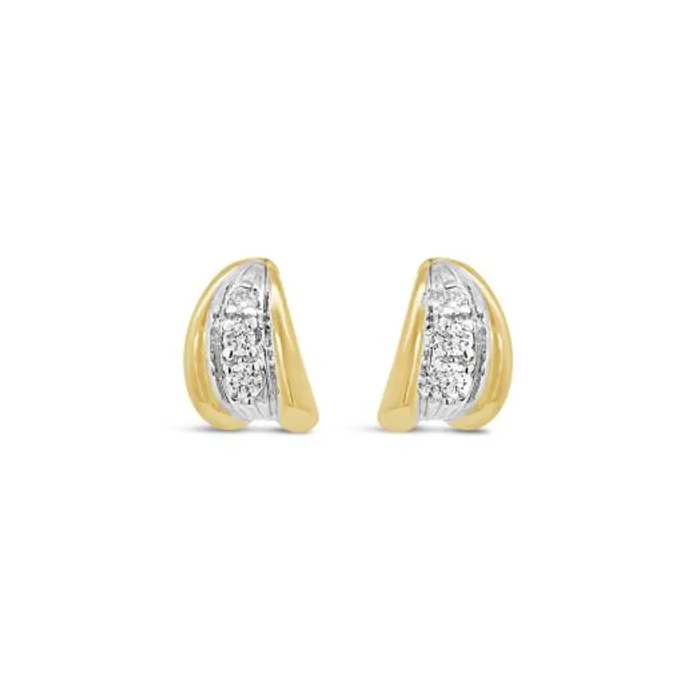 Glacier Fire 10K Yellow Gold Canadian 0.10CTW Diamond Earrings