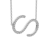 New Brilliance Sterling Silver Lab Grown 0.75CTW Diamond Initial "S" Necklace