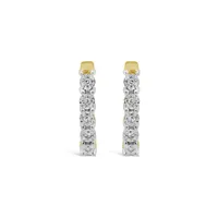 10K Yellow Gold Diamond Hoop Earrings