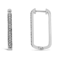 Sterling Silver 0.18CTW Diamond Hoop Earrings