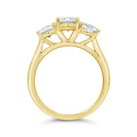 New Brilliance 14K Yellow Gold Lab Grown 2.00CTW Oval Diamond Three-Stone Ring