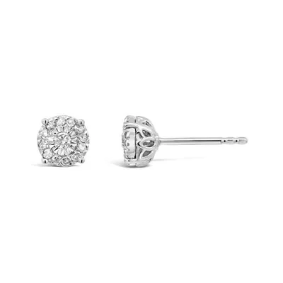 Sterling Silver 0.24CTW Diamond Stud Earrings