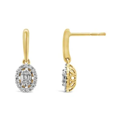 Bouquet 10K Yellow Gold 0.23CTW Diamond Fashion Dangle Earrings
