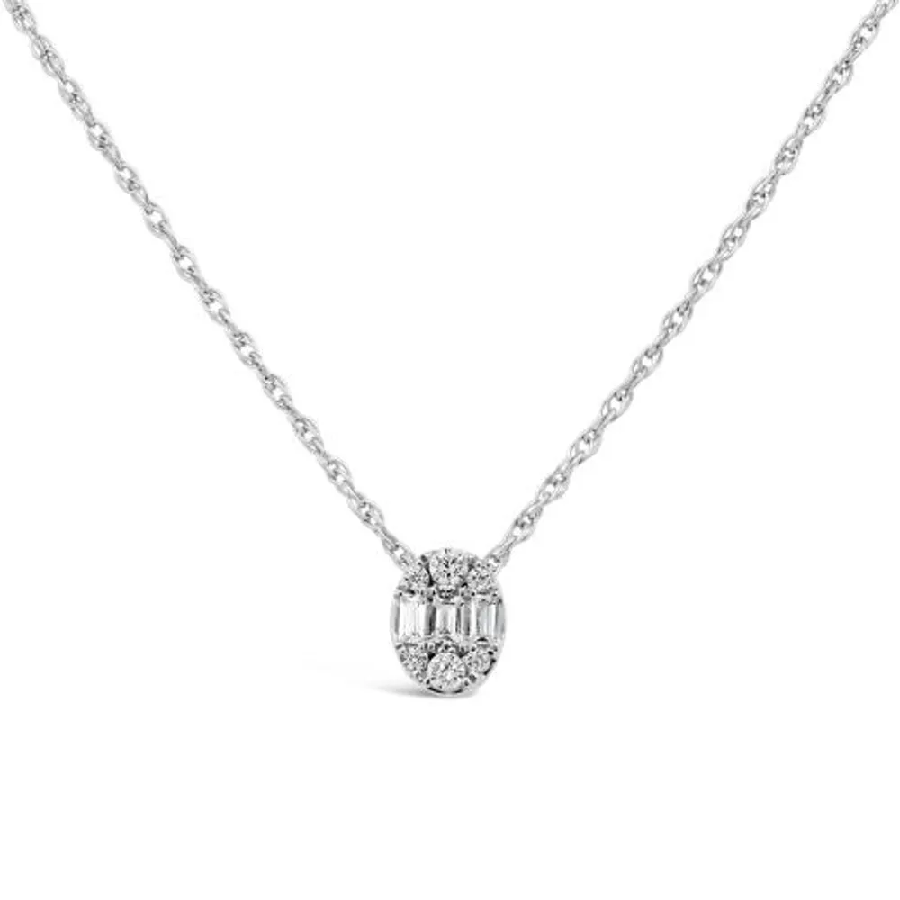 Bouquet 10K White Gold Diamond Pendant