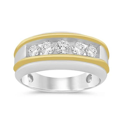10K White and Yellow Gold Lab Grown 1.00CTW Diamond Ring
