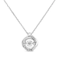 Dancing Diamonds Sterling Silver Diamond Pendant