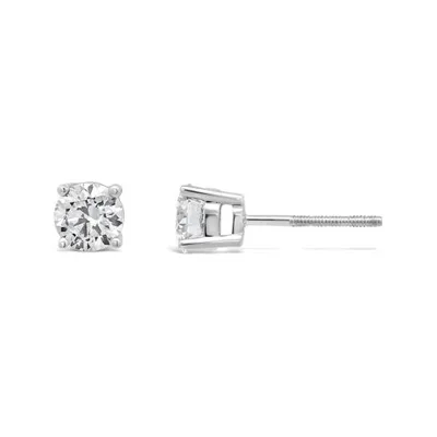 New Brilliance 14K White Gold Lab Grown 1.00CTW Diamond Stud Earrings