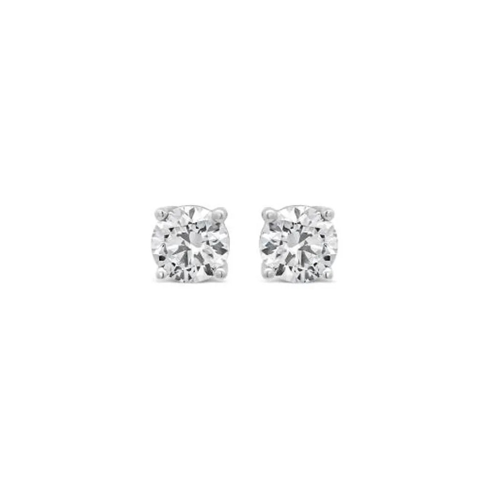 New Brilliance 14K White Gold Lab Grown 1.00CTW Diamond Stud Earrings