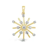 10K Yellow Gold 0.10CTW Diamond Snowflake Pendant