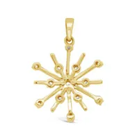 10K Yellow Gold 0.10CTW Diamond Snowflake Pendant