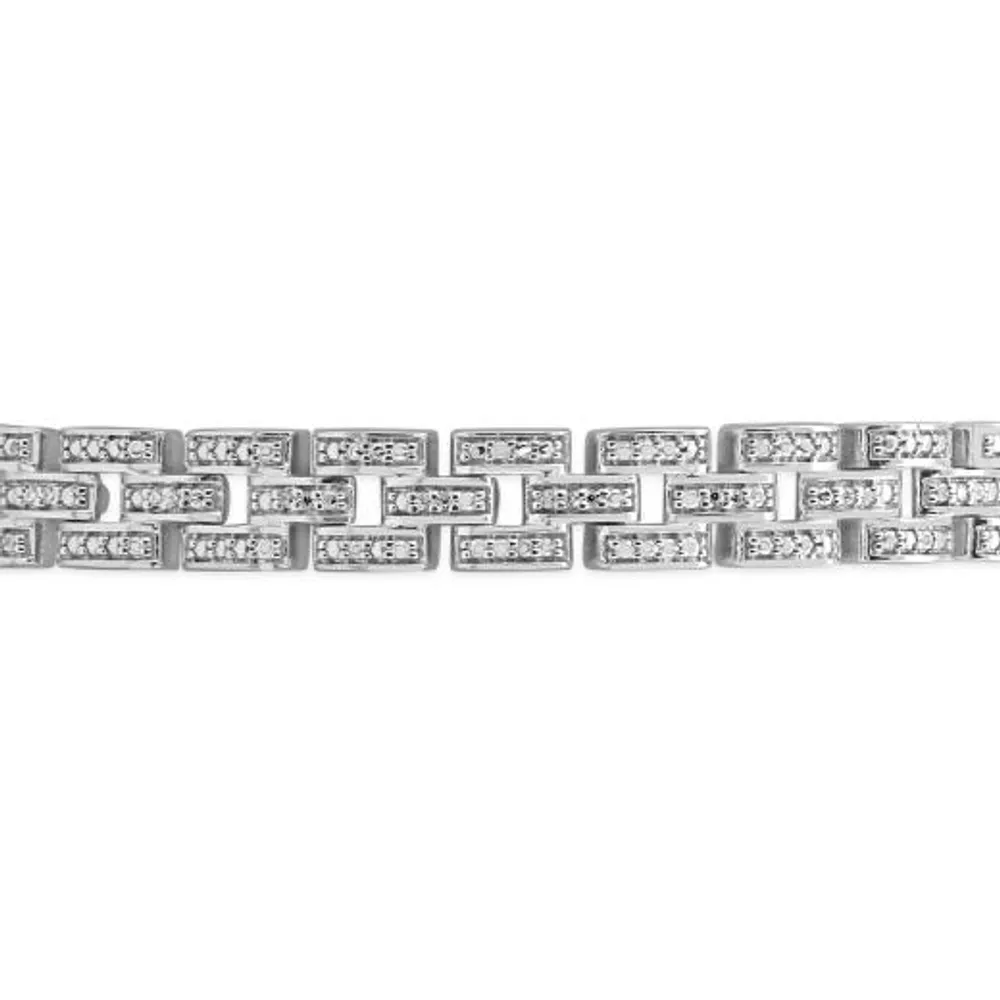 Sterling Silver 0.23CTW Diamond Link Bracelet