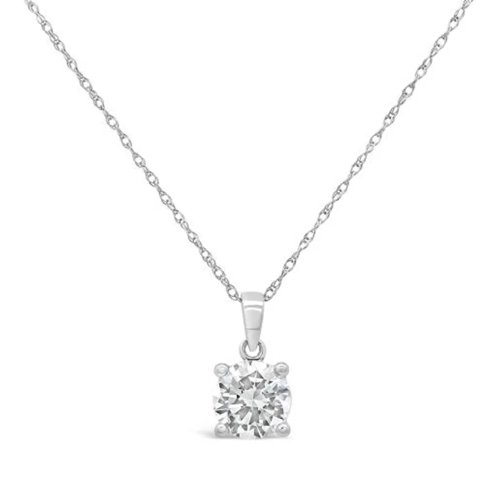 New Brilliance 14K White Gold Lab Grown 1.00CT Diamond Pendant