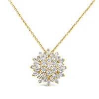 10K Yellow Gold 0.50CTW Diamond Starburst Pendant