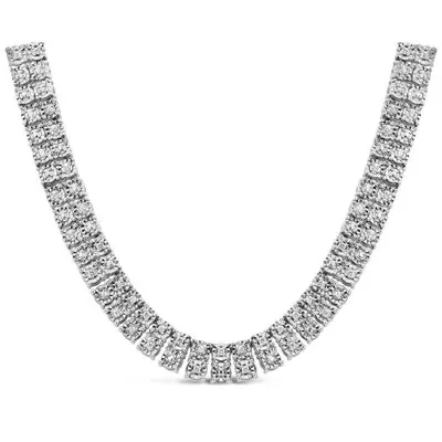 Sterling Silver 1.00CTW Diamond 24" Unisex Chain